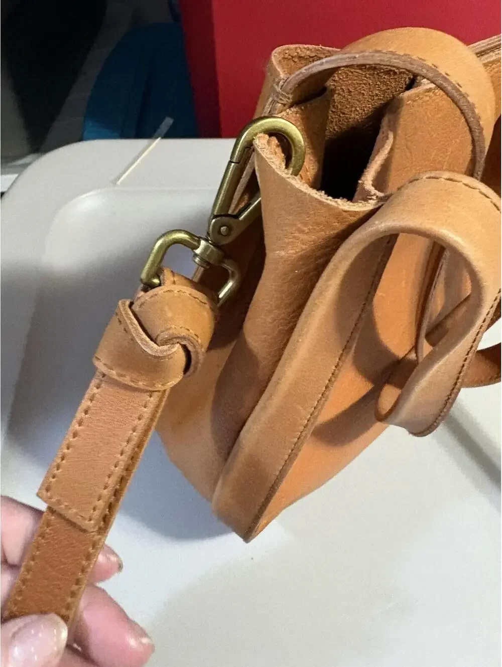 Madewell X5803 Burnished Caramel Leather the Sydney Crossbody Bag - Picture 14 of 16